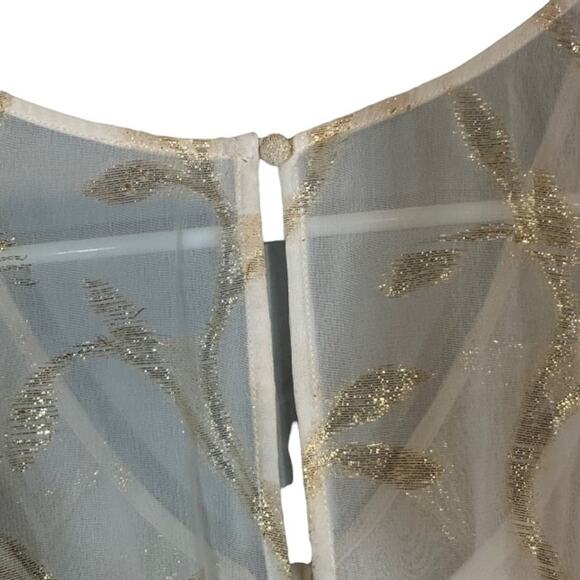 The Addison Story Anthro Cream & Gold Sleeveless Peplum Blouse Women Sz S - Picture 9 of 11